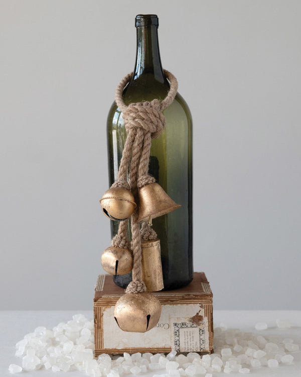 Decorative Metal Bells on Jute Hanger