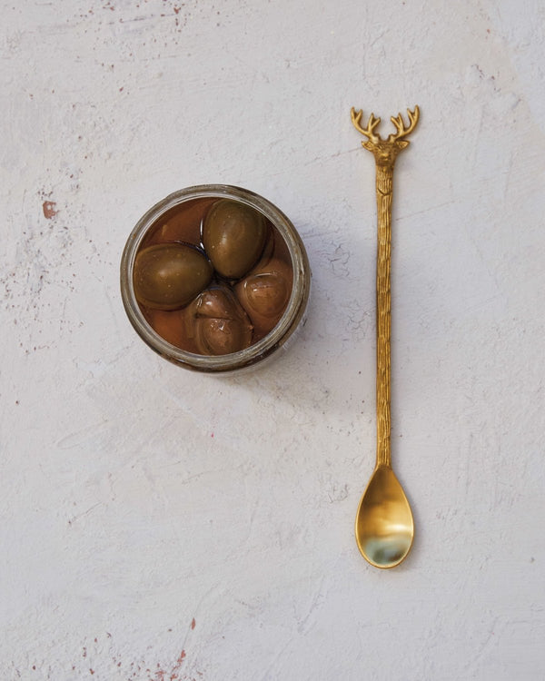 Brass Reindeer Cocktail Spoon