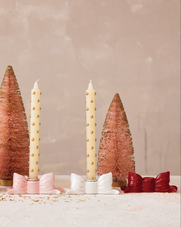 Stoneware Bow Shaped Taper Holder