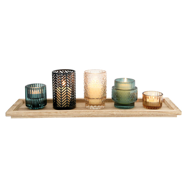 Tealight Holder + Tray: Set of 6