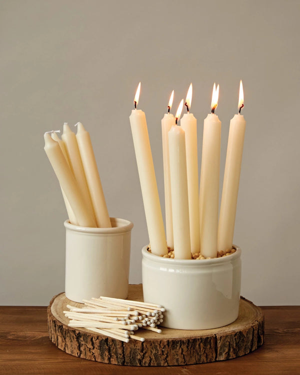Unscented Taper Candles In Box, Set of 12