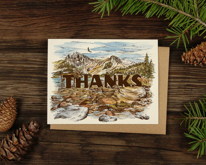 Alpine Lake Thanks Greeting Card