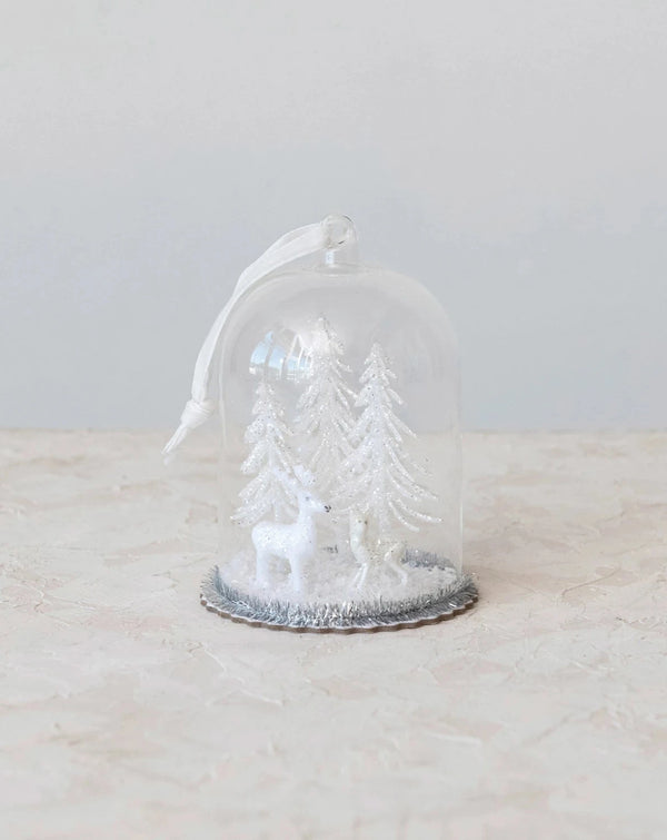 Winter Wonderland Glass Cloche Ornament